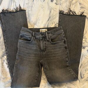 Madewell Women's Charcoal Frayed Kick-Out Full Length Jeans